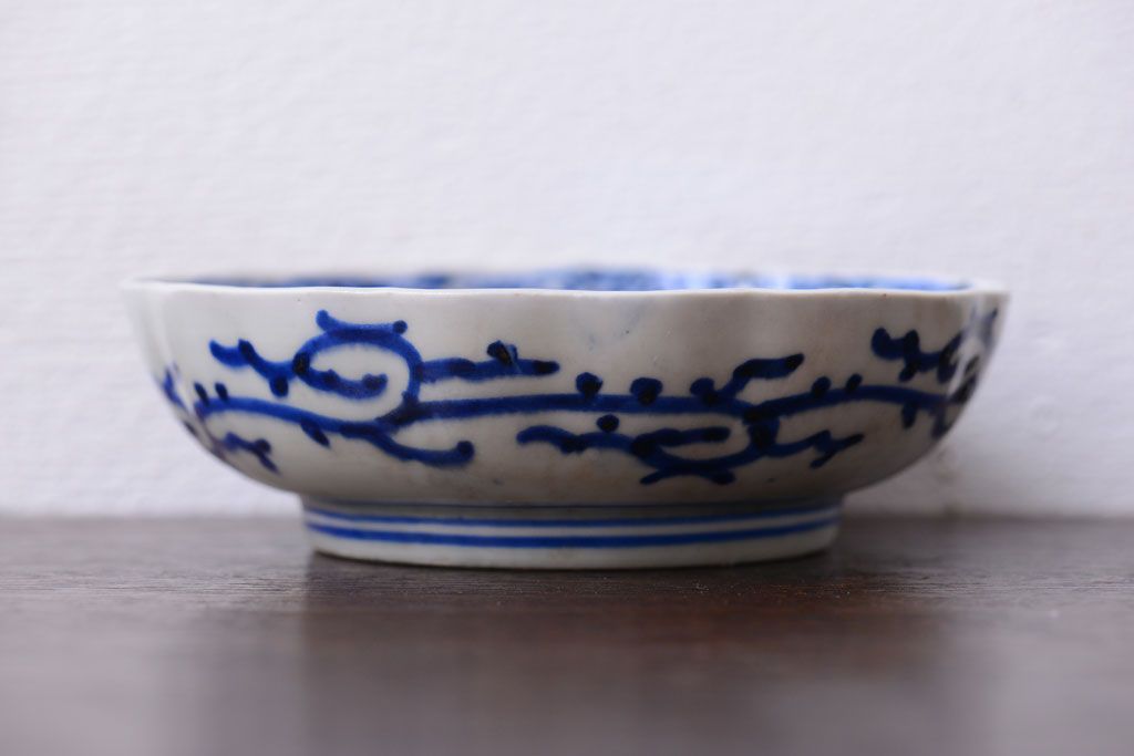 アンティーク雑貨　古民具・骨董　幕末〜明治　蛸唐草なます皿3客(伊万里)