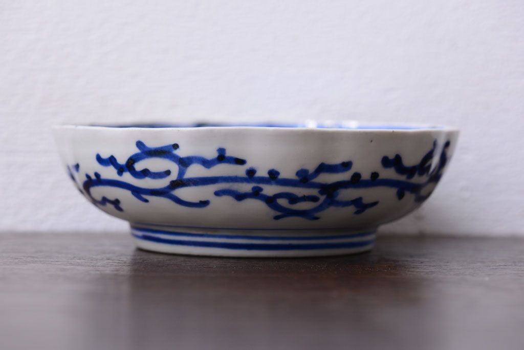 アンティーク雑貨　古民具・骨董　幕末〜明治　蛸唐草なます皿3客(伊万里)