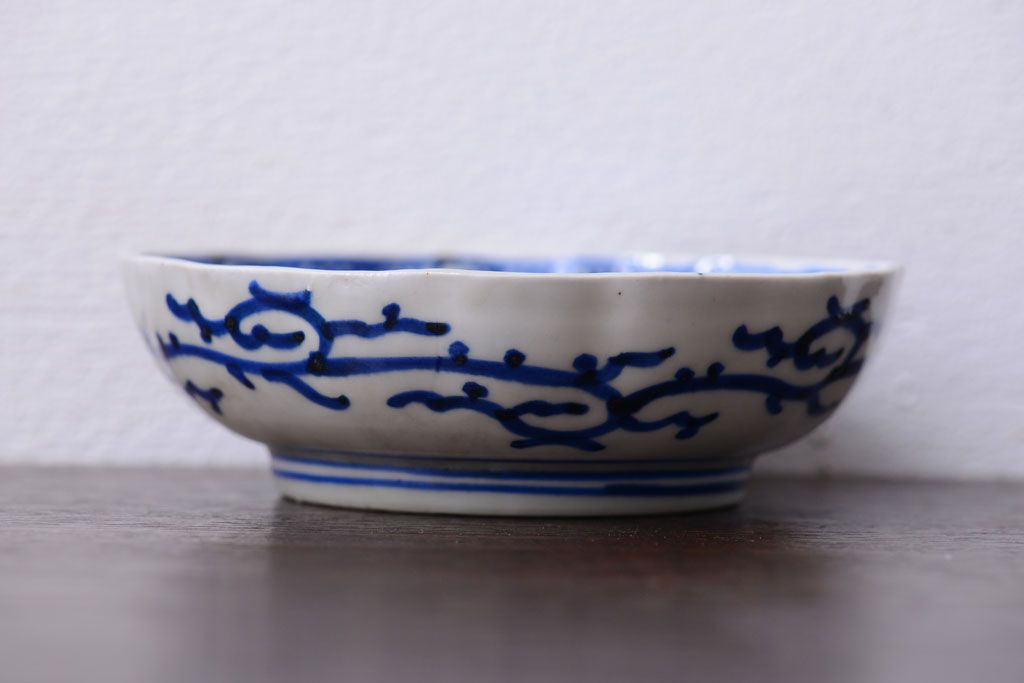 アンティーク雑貨　古民具・骨董　幕末〜明治　蛸唐草なます皿3客(伊万里)