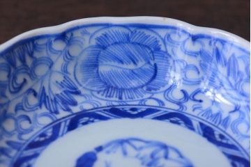 古民具・骨董　幕末〜明治　綿描き染付なます皿5客