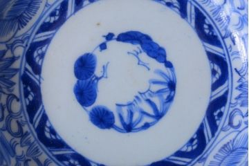 古民具・骨董　幕末〜明治　綿描き染付なます皿5客