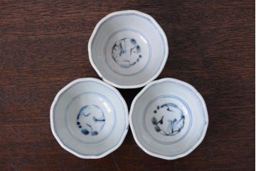 アンティーク雑貨　明治期　蛸唐草向付7客(伊万里)