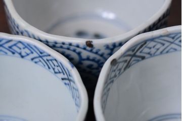 アンティーク雑貨　明治期　蛸唐草向付7客(伊万里)