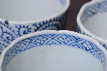 アンティーク雑貨　明治期　蛸唐草向付7客(伊万里)