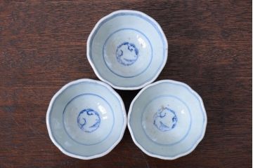 アンティーク雑貨　明治期　蛸唐草向付7客(伊万里)