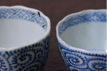 アンティーク雑貨　明治期　蛸唐草向付7客(伊万里)