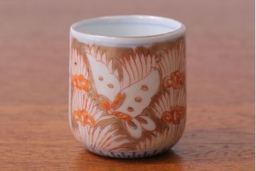 アンティーク雑貨　江戸〜明治　色絵金襴手湯呑6客(古伊万里・猪口)