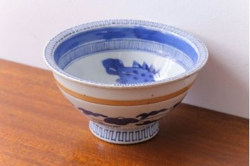 古民具・骨董　江戸〜明治　染付盃洗(はいせん)