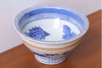 古民具・骨董　江戸〜明治　染付盃洗(はいせん)