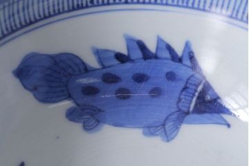 古民具・骨董　江戸〜明治　染付盃洗(はいせん)