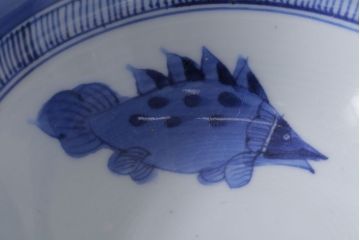 古民具・骨董　江戸〜明治　染付盃洗(はいせん)