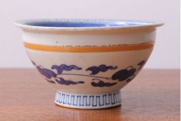 古民具・骨董　江戸〜明治　染付盃洗(はいせん)