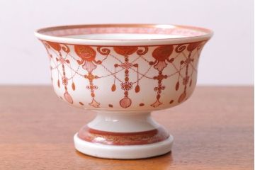 アンティーク雑貨　古民具・骨董　明治期　九谷焼赤絵盃洗