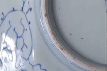 アンティーク雑貨　古民具・骨董　江戸〜明治　線描き染付八角皿