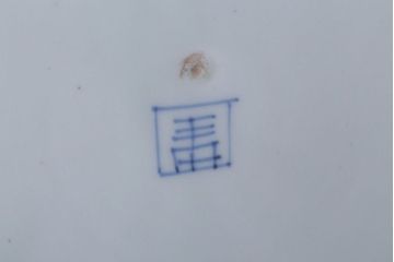 アンティーク雑貨　古民具・骨董　江戸〜明治　線描き染付八角皿