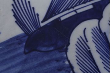 アンティーク雑貨　古民具・骨董　明治期!染付八角皿(伊万里)