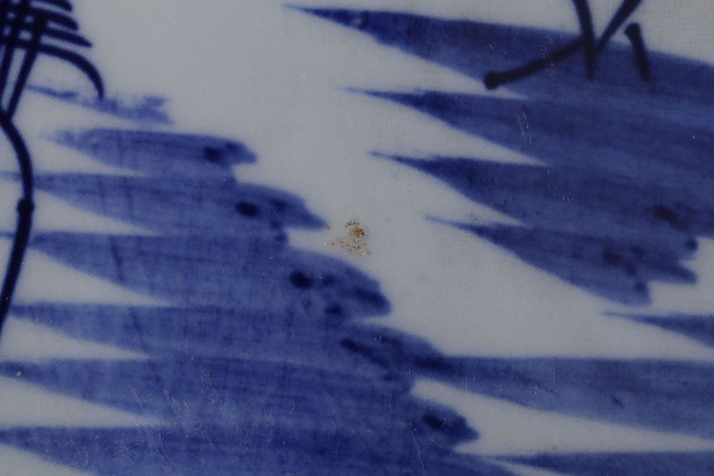 アンティーク雑貨　古民具・骨董　明治期!染付八角皿(伊万里)