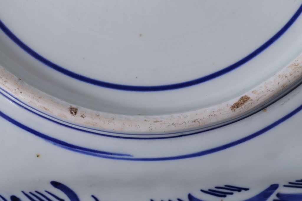 アンティーク雑貨　古民具・骨董　明治期!染付八角皿(伊万里)