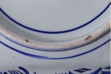 アンティーク雑貨　古民具・骨董　明治期!染付八角皿(伊万里)