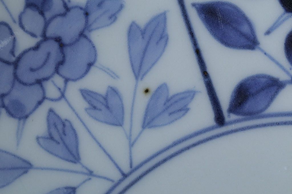 古民具・骨董　江戸期　大明成化年製!芙蓉手染付大皿