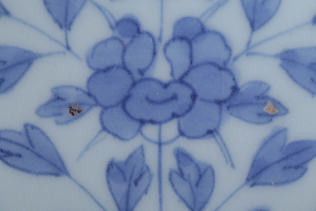 古民具・骨董　江戸期　大明成化年製!芙蓉手染付大皿