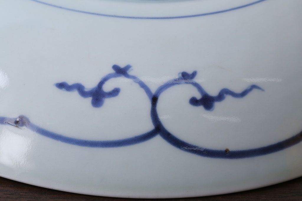 古民具・骨董　江戸期　大明成化年製!芙蓉手染付大皿