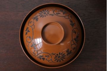 アンティーク雑貨　大正四年　蒔絵の美しい木製お椀10客(漆器)