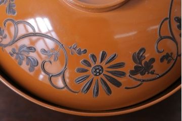 アンティーク雑貨　大正四年　蒔絵の美しい木製お椀10客(漆器)