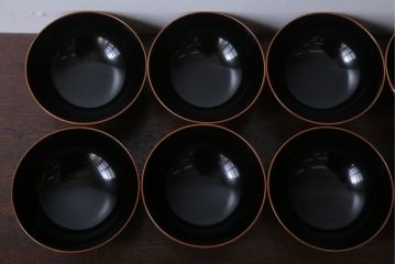 アンティーク雑貨　大正四年　蒔絵の美しい木製お椀10客(漆器)