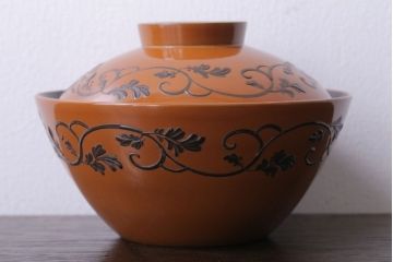 アンティーク雑貨　大正四年　蒔絵の美しい木製お椀10客(漆器)