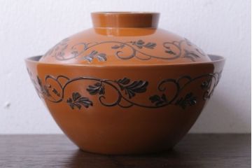 アンティーク雑貨　大正四年　蒔絵の美しい木製お椀10客(漆器)