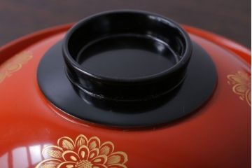 アンティーク　沈金蒔絵木製椀5客セット