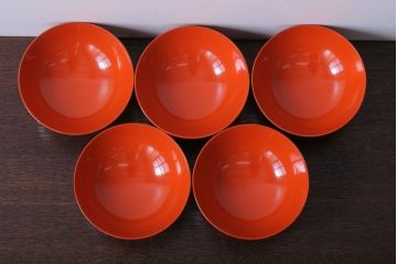 アンティーク　沈金蒔絵木製椀5客セット