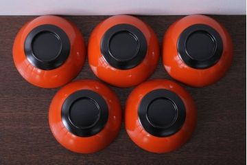 アンティーク　沈金蒔絵木製椀5客セット