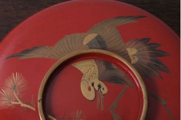 アンティーク雑貨　大正〜昭和初期　金蒔絵菓子鉢2点(漆器)