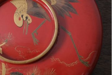 アンティーク雑貨　大正〜昭和初期　金蒔絵菓子鉢2点(漆器)