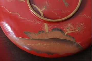 アンティーク雑貨　大正〜昭和初期　金蒔絵菓子鉢2点(漆器)