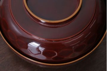 アンティーク雑貨　大正〜昭和初期　金蒔絵菓子鉢2点(漆器)