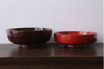アンティーク雑貨　大正〜昭和初期　金蒔絵菓子鉢2点(漆器)
