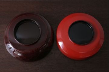 アンティーク雑貨　大正〜昭和初期　金蒔絵菓子鉢2点(漆器)