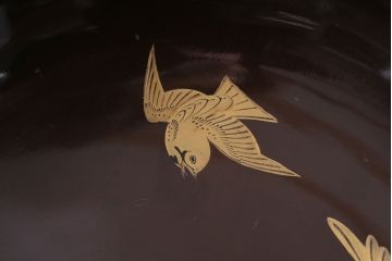 アンティーク雑貨　大正〜昭和初期　金蒔絵菓子鉢2点(漆器)