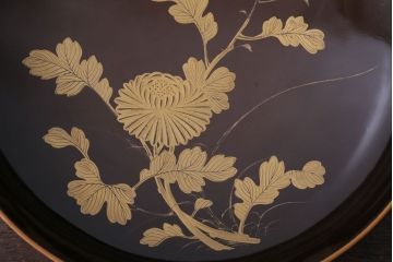 アンティーク雑貨　大正〜昭和初期　金蒔絵菓子鉢2点(漆器)