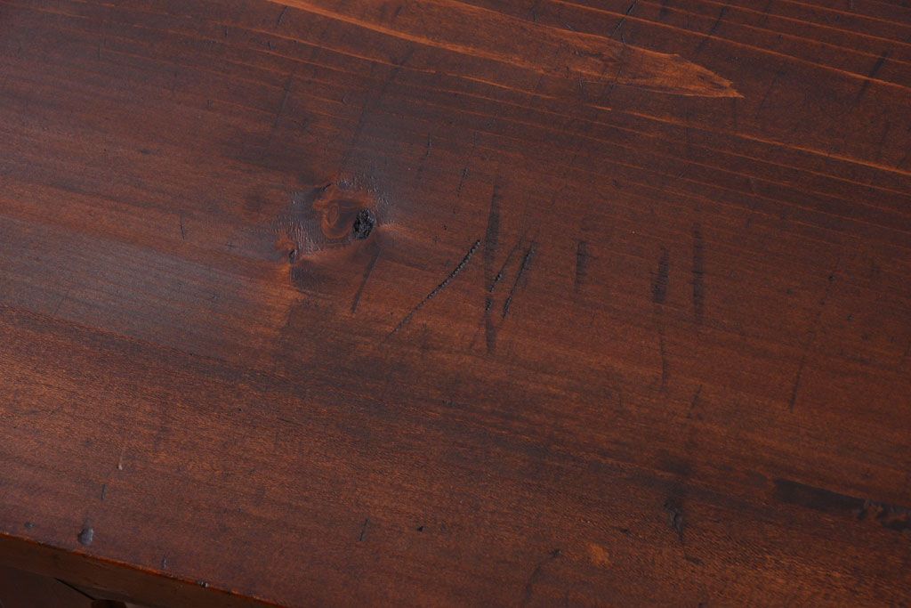 アンティーク家具　アンティーク　気泡ガラス引き戸の鉄脚ローボード