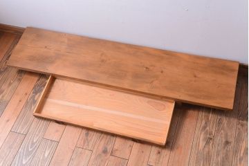 アンティーク家具　ジャンク品　引き出し付き!古い木味のアンティーク裁ち板