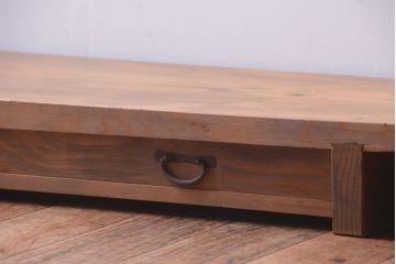 アンティーク家具　ジャンク品　引き出し付き!古い木味のアンティーク裁ち板