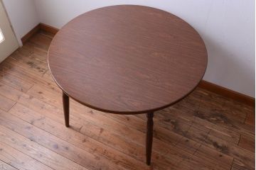 ヴィンテージ家具　和製アンティーク　ビンテージキツツキマーク!上品なラウンドダイニングテーブル