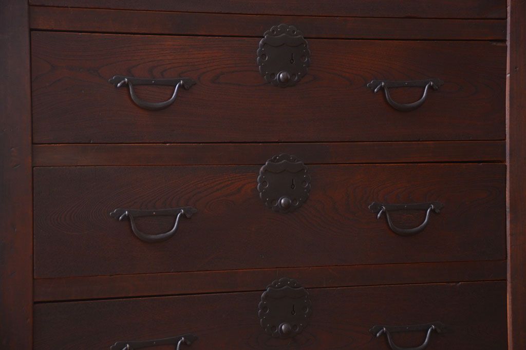 アンティーク家具　古民具・骨董　大きな収納箪笥サイドボード(水屋箪笥)