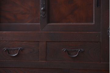 アンティーク家具　古民具・骨董　大きな収納箪笥サイドボード(水屋箪笥)