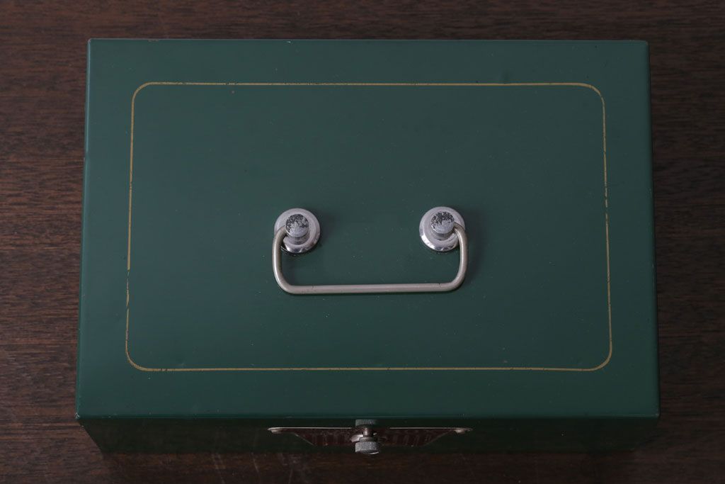 アンティーク雑貨　昭和レトロ　TOHO　内田洋行　ビンテージ手提げ金庫(CASH BOX)