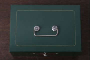 アンティーク雑貨　昭和レトロ　TOHO　内田洋行　ビンテージ手提げ金庫(CASH BOX)